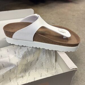 Papillio White and Brown Sandals
